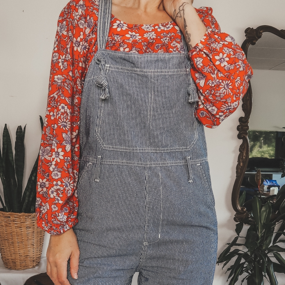 Vintage Railroad Stripe Overalls